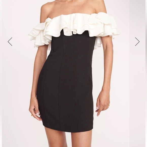 Staud KIARA DRESS BLACK IVORY - Picture 1 of 8